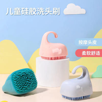 Baby Shampoo Brush Anti-Dandruff Soft Rubber with Handle Infant Silicone Shampoo Comb Baby