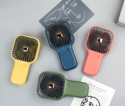 New Simple Brushless Pocket Fan Belt Base 3 Gear Mini Noiseless USB Large Wind Handheld Rechargeable Fan
