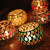 Fashion European Style Colorful Ball Mosaic Glass Candlestick Romantic Candlelight Dinner Bar Western Restaurant Decoration