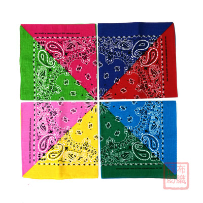 Contrast Color Outdoor Scarf Cotton Printed  Mask Sports Cycling Square Scarf Paisely Bandana Can Be Customized 