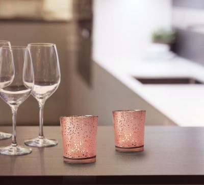 Rose Gold Plating Spot Glass Candlestick DIY Incense Candle Empty Cup Romantic Candlelight Dinner