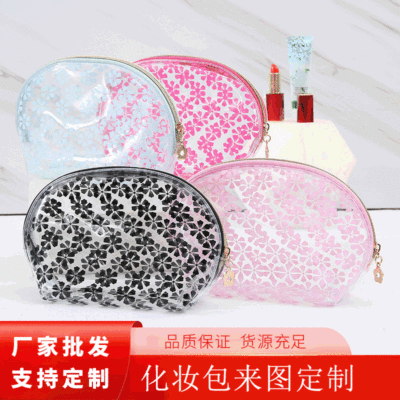 Cosmetic Storage Portable Creative Printing Transparent PVC Cosmetic Bag Waterproof Toiletries Bag Factory Pictures Can Be Customized