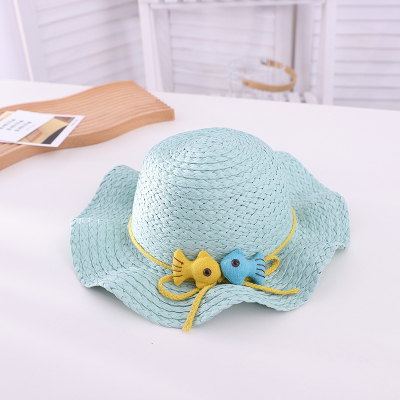2021 New Small Fish Hat Children Hat Parent-Child Hat Straw Hat