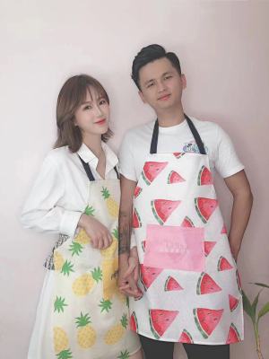 New Japanese-Style Cotton and Linen Apron Couple Apron Home Cooking Coffee Shop Apron Anti-Fouling Oil-Proof Waterproof Apron