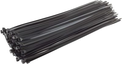 Gtse45.72cm Black Heavy-Duty Zipper Belt 120 Pounds Strength UV Protection Long Nylon Cable Tie Self-Locking Cable Tie