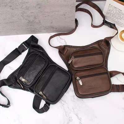 Factory Direct Sales 2021new Men's Crossbody Bag Casual Cowhide Waist Bag Multi-Functional Leg Bag Best-Selling