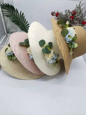 Hat Female Summer Straw Hat Korean Style All-Matching Travel Sun Hat Flower Seaside Beach Sun Protection Foldable Summer Hat