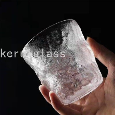 New Glacier Waterfall Pattern Glacier Cup Glass Wholesale Trending Creative Ins Thickening Glass Good-looking
