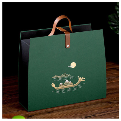 SOURCE Factory Boutique Packaging Gift Box Flip Green Carton High-Grade Zongzi Box Dragon Boat Festival Gift Box
