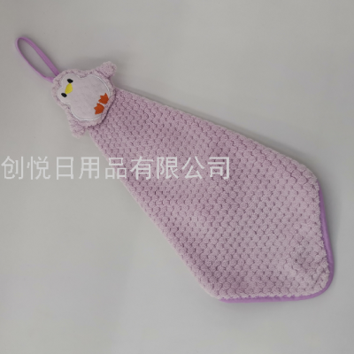 Cartoon Square Towel Cleaning Rag Kitchen Cleaning Supplies Creative Hand Towel with Cartoon Puppet