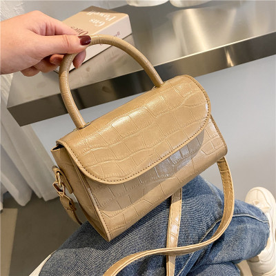 Fashion Pouches 2021 New Trendy Simple Pure Color Trendy Personalized Stone Pattern Shoulder Crossbody Portable Small Square Bag
