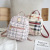 Women's Foreign Trade Bags 2021 New Korean Fashion Plaid Printed Small Backpack Shoulder Crossbody Handbag