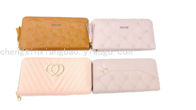 Women's Bag Wallet Single-Pull Women's Wallet Personalized Simple Cross-Border Women's Bag Custom Logo Large Capacity