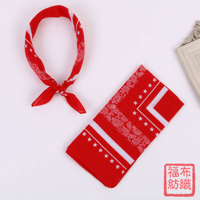 Xin Zhilei Same Hair Band Red Five Pointed Star Square Towel Pure Cotton Hip Hop Sports Cycling Headscarf Triangular Binder Customizable