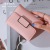 Factory Direct Sales New Short Fashion Simple Plaid Decoration Fashion Lychee Pattern Women's Solid Color Three Fold Student Wallet