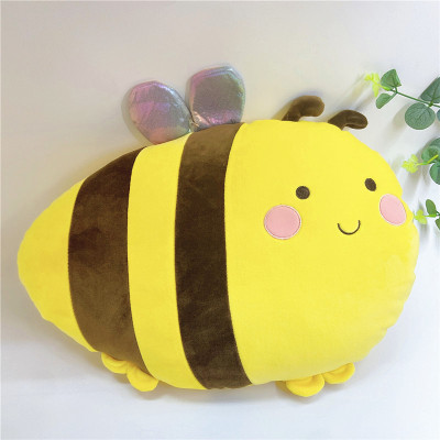 Factory Direct Sales Cute Cartoon Bee Cushion Pillow Children's Doll Afternoon Nap Pillow Plush Toy Sample Customization