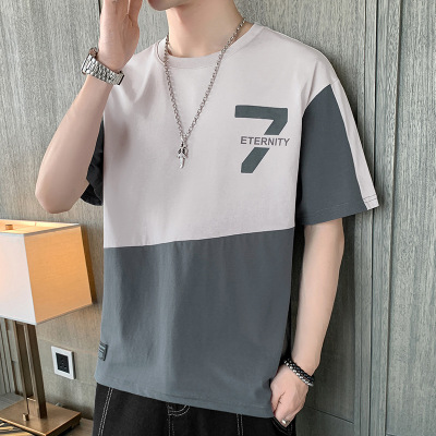 N05 Men's Short-Sleeved T-shirt Loose New Men's Clothing Summer Fashion Brand Hong Kong Style Half Sleeve Undershirt T-shirt