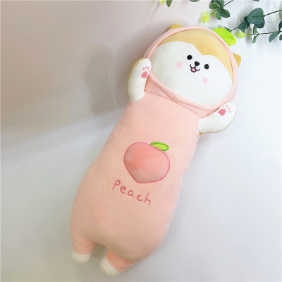 Factory Direct Sales Cute Cartoon Peach Shiba Inu Long Sleeping Pillow Cushion Doll Plush Toys Sample Customization