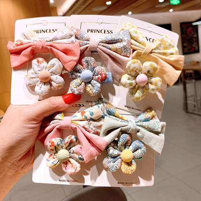 Korean Children's Bow Cute Hairpin Little Girl Shredded Hair Bangs Clip Baby Does Not Hurt Hair Princess Clip Hairware