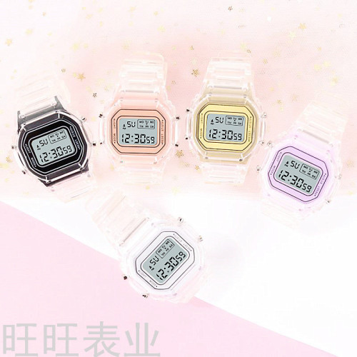 ins popular unicorn electronic sports watch waterproof matcha green men and women square student led watch