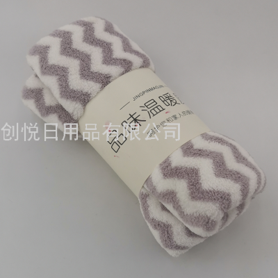 Coral Velvet Rag Single Card Set Home Cleaning Cloth Hand Towel Absorbent Strong Two-Color Striped Wave Pattern