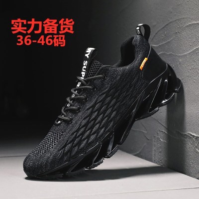Cross-Border plus Size Men's Shoes 2021 Spring and Summer Breathable Mesh Popular Men's Trendy Shoes Casual Sports Running Blade Men's Shoes