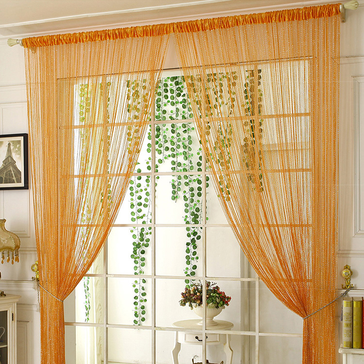 高档银丝线帘子 加密结婚门帘挂帘房间客厅隔断帘 窗帘装饰流苏帘