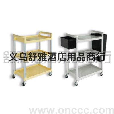 Small Multi-Purpose Three-Layer Cart (-013 without Barrel-013A with Barrel) Dining Tray Cart Cleaning Trolley