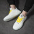 Spring and Summer New Men's Shoes Sports Casual Breathable Trendy Simple Board Shoes Korean Elastic Soft Jelly Bottom White Shoes