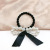Korean Head Rope Rubber Band Hair Rope New Fresh Tie-up Hair Hair Ornaments Black Bow Pearl Cute Hair Ring
