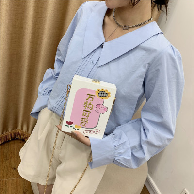 Internet Celebrity Ins Box-Shaped Small Square Bag Japanese 2021 New Special-Interest Design Cute Girl Versatile Cartoon Chain Bag