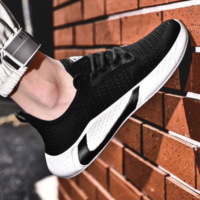 Spring and Summer Lightweight Comfortable All-Match Breathable High Elastic Flying Woven Men's Fashion Casual Sports Single-Layer Shoes