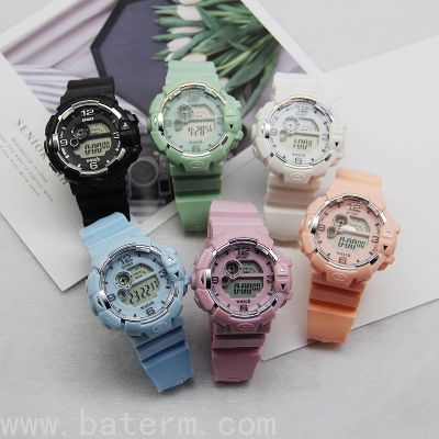 INS Style Fresh Macaron Color Large Dial Sports Electronic Watch 2021 Harajuku Style Trendy Student Watches