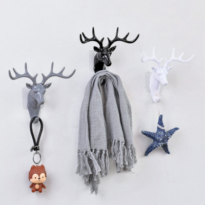 Creative Antlers American Style Home Decoration Hook Special Deer Head Punch-Free Wall Hook Wall Hanging Key Hook