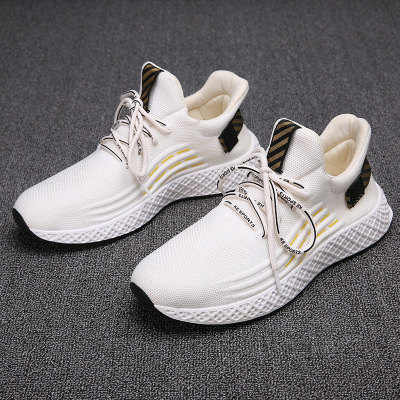 2021 New Men's Sports Shoes Breathable Comfortable Mesh Shoes Trend Fashion Flying Woven Shoes Male One Piece Dropshipping