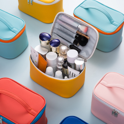 Korean Style New Pu Cosmetic Bag Portable Cosmetic Case Large Capacity Storage Bag Cosmetic Storage Bag Wholesale