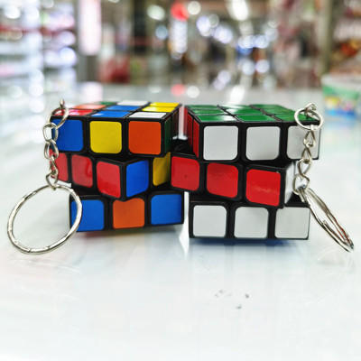 3.5cm Rubik's Cube Keychain Pendant Gift Rubik's Cube Key Ring Wholesale Mini Small Rubik's Cube Craft Enterprise