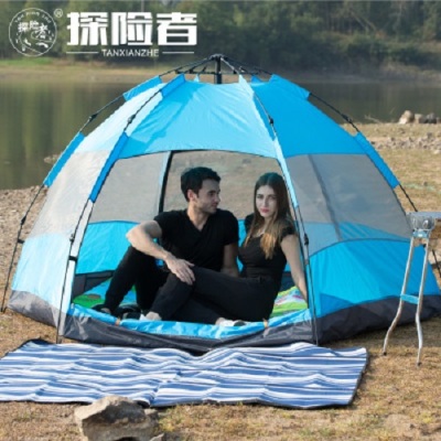 Explorer Tent Outdoor 3-4 People 5-8 People Double Hexagonal Beach Automatic Tent Camping Camping Rainproof
