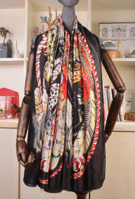 New Women's Sun-Proof Shawl Scarf Fashion Silk Scarf Large Long Scarf Versatile Autumn and Winter Artificial Silk New