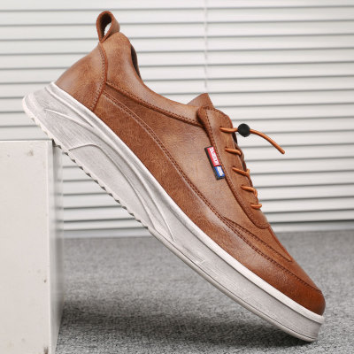 Junster Autumn New Men's Casual Shoes Flat Elastic Band Men's Shoes Frosted Vamp Comfortable Versatile Single-Layer Shoes