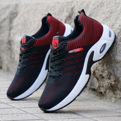 Sports Men's Shoes Flyknit Running Shoes Air Cushion Shoes New Fashion Breathable Korean Style Fashion Shoes