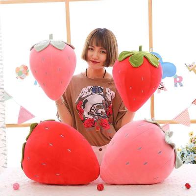Factory Direct Sales Creative Strawberry Fruit Pillow Plush Toy Doll Creative Simulation Software down Cotton Pillow