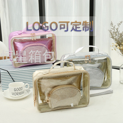 Factory Direct Supply Bright Color Fashion Cosmetics Three-Piece Storage Bag Travel Portable Cosmetic Bag Wholesale