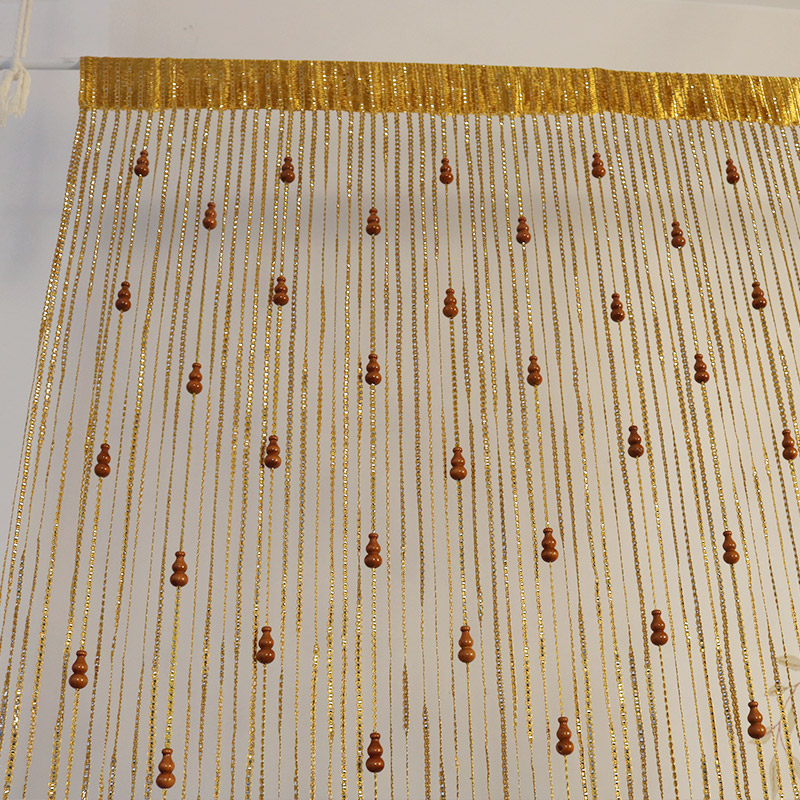 天然桃木葫芦门帘隔断帘家用客餐厅入户卫生间装饰帘新款线帘