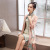 Suede Shawl Mid-Length Improved 3/4 Sleeve Cheongsam 2021 Spring Fashionable Outerwear Ao Dai Dress