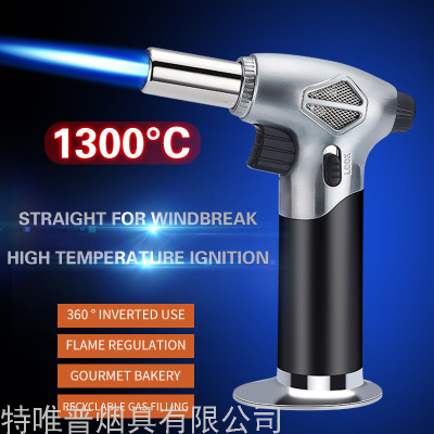 Factory Direct Sales 851 Spray Gun Fixed Fire Direct Charge Inflatable Windproof Large Fire Cigar Lighter Point Carbon Barbecue