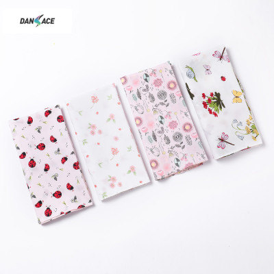 60S Combed Cotton Printed Women's Handkerchief Cotton Encryption Rich Texture Japanese and Korean Small Floral Handkerchief Square Scarf Hair Band