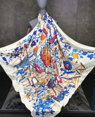 New Twill Large Kerchief Women's Silk Scarf Outing Temperament Sun Protection Thin Versatile Air Conditioning Shawl Scarf