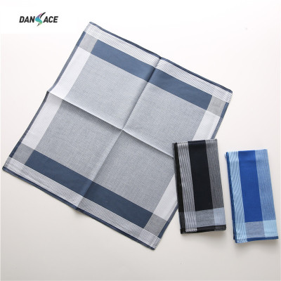 New 43cm Men's Full Cotton Handkerchief Combed Cotton Yarn-Dyed High-End Business Handkerchief Wedding Gifts Customizable