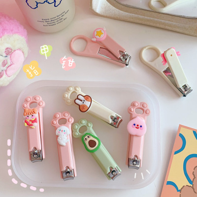 Mini Cute Nail Clippers Adult Home Use Nail Clippers Single Cartoon Creative Folding Nail Scissors Manicure Manicure